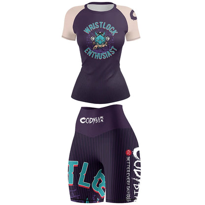 2025 Cody Lunidn Fashion Cartoon Printing Clothes for Women MMA Fighting Running Sports Rash Guard Wear Resistant 4-Piece Sets