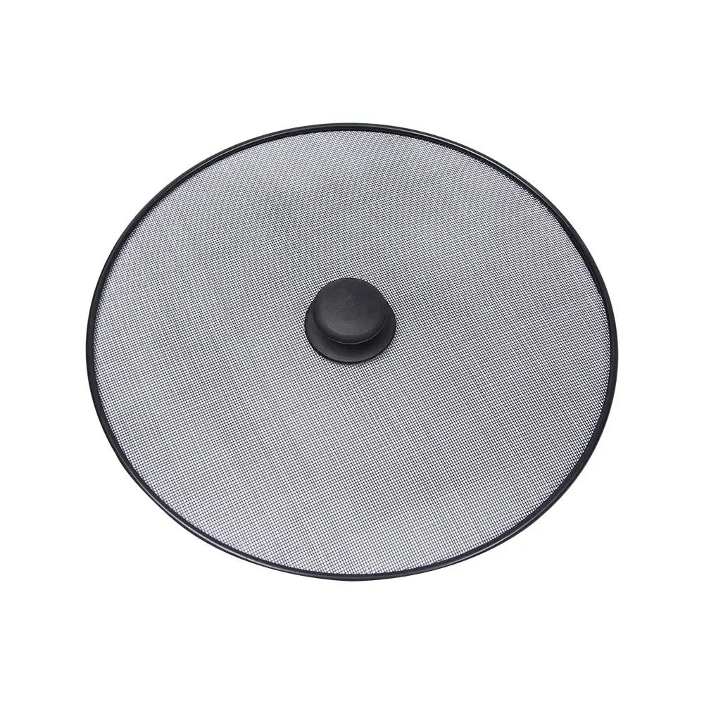 Black Splatter Screen Anti Grease Frying Pan Oil Splash Guard Fine Mesh Splash Guard Cover Lid Gadget Kitchen Tool with Handle