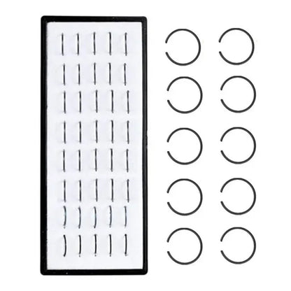 40/60pc Stainless Steel Straight L Nose Stud for Women Nose Ring Set