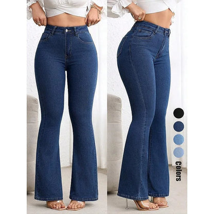 High Waist Flare Jeans Women Stretchy Slim Bootcut Pants Push Up Tummy Control Denim Jeggings Spring Summer