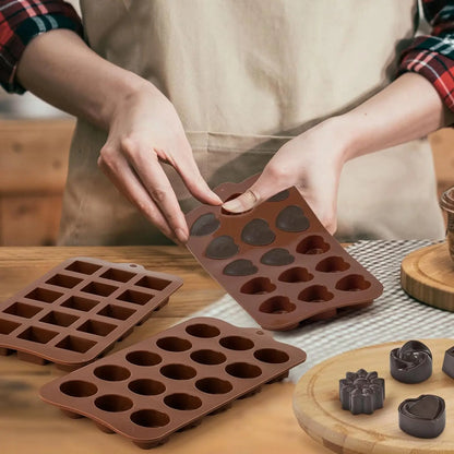 Silicone Chocolate Molds, Non-Stick Candy Molds for Making Bite Size Chocolates, Candies, Truffles, Gummies, Jelly
