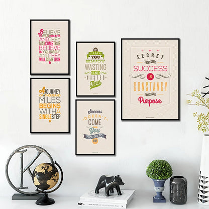 Motivational Posters Inspirational Quote In English Wall Art Decorative Painting Home Room Office Classroom Creative Decoration