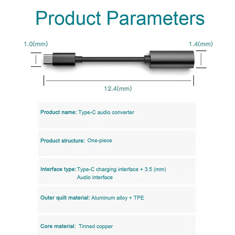 2 in 1 Type C To 3.5MM Headphones Jack Audio Adapter For Samsung Galaxy S24 S23 S22 Ultra A54 A34 A53 Note 20 10 USB C Charger