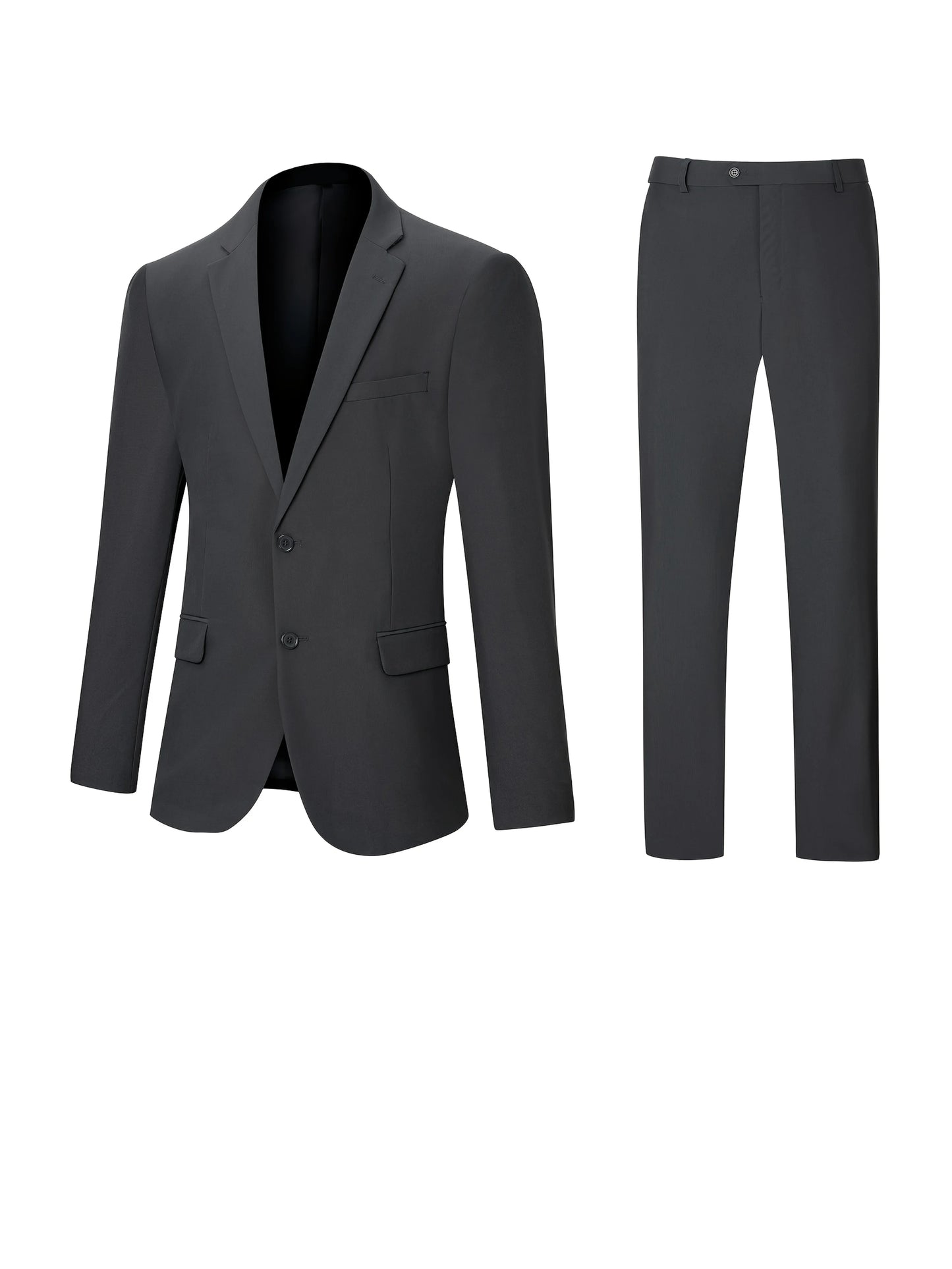 TweedLad Men's 2-Piece Business Casual Suit Two-Piece Slim Fit Classic Notched Lapel Single-Breasted Suit