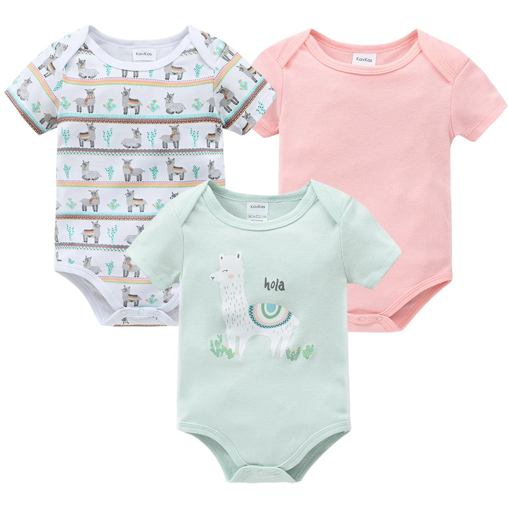New Baby Boy Clothes Summer 100%Cotton Blue Grey Tie Print Three Piece Short Sleeve Bodysuit Pants Vetements Bebe For 0-12M