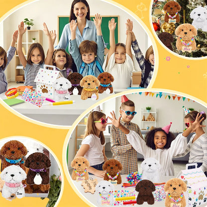 8-36Sets DIY Adopt A Puppy Party Favor Teddy Dog Stuffed Animal Bulk Adopt Me Plush Mini Animals for Dog Birthday Party Favors