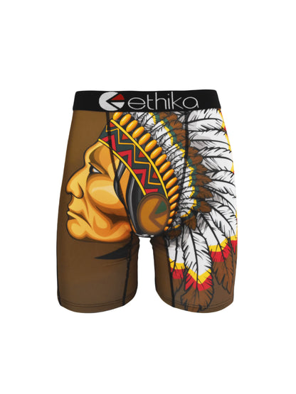 ETHIKA 1Pcs Men Underwear Boxers Breathable Mesh Crotch Man Underpants Plus Size L-3XL Mens Panties Printed Men's Boxers Briefs
