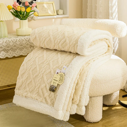 Warm Wool Sherpa Thick Blankets Fluffy Soft Coral Fleece Bedspread on The Bed Single Double Winter Plush Coraline Furry Throw