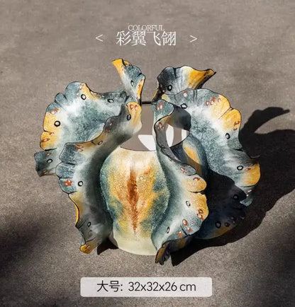 Art Ceramic Vase Desktop Ornament Flower Arrangement Artistic Flower Vessels Hydroponic Vases Decorative Vase Dried Flower Vases