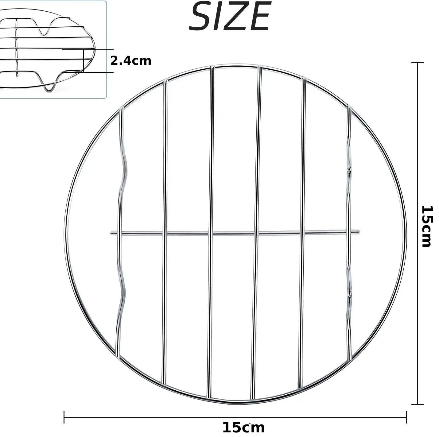 6/7/8 Inch Round Cooling Rack Stainless Steel Cooking Steaming Roasting Rack for Oven Pot Air fryer Pressure Cooker Cake Pan