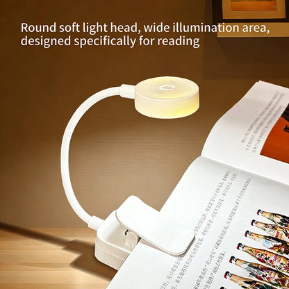 USB Rechargeable LED Clip On Desk Lamp 3 Colors Dimmable Night Light Eye Protection Portable For Bedroom Study Reading Lighting