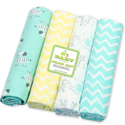 4Pcs/Lot 100% Cotton Muslin Flannel Baby Swaddles Soft Newborns Blankets Baby Blankets Newborn Muslin Diapers Baby Swaddle Wrap