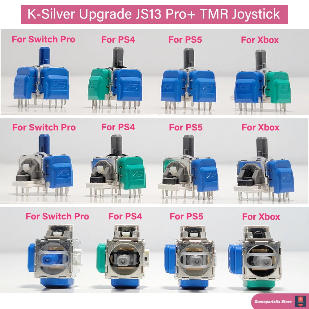 K-SILVER JS13 PRO+ TMR Joystick for Switch Pro PS5 PS4 Xbox Series Xbox One Anti-Drift Electromagnetic 3D Analog TMR ThumbStick