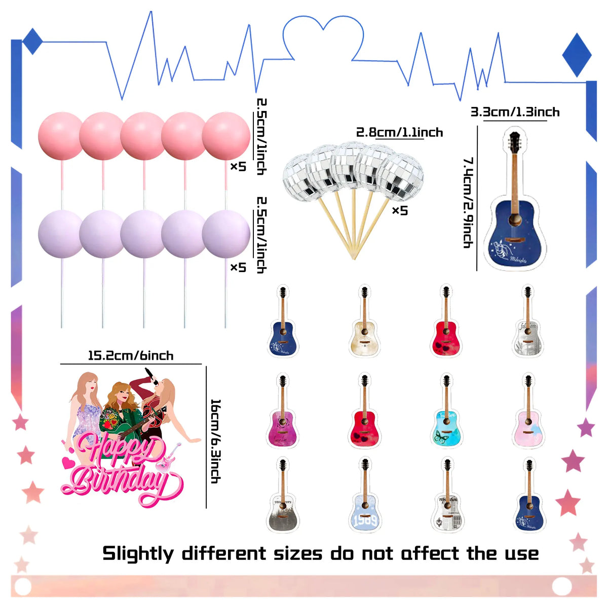 LaVenty  Singer Birthday Cake Decoration 1989 Girl Cake Topper Party Decorations Birthday Girls Theme Photo Backdrop Era Party