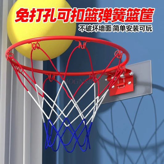 Non punching silent ball solid spring outdoor basketball frame hanging type children's indoor and outdoor hoop household basket