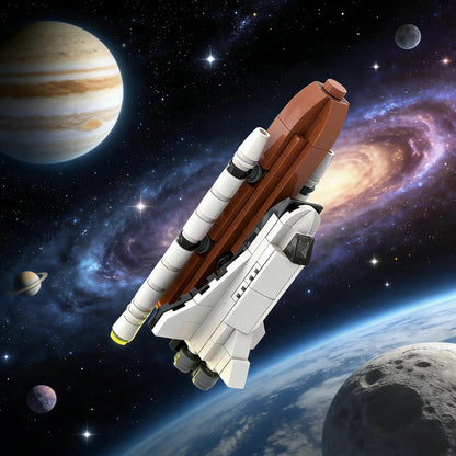 Moc Space Shuttle Model Building Blocks DIY Tech Custom Puzzle Space Shuttles Rocket Aircraft Rocket Propelled Plane Gifts