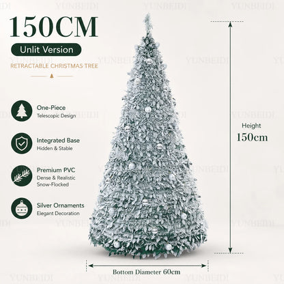 Integrated Foldable Christmas Tree with Ornaments LED Lights High-end Christmas Tree 150cm/180cm Home Christmas Party Decoration