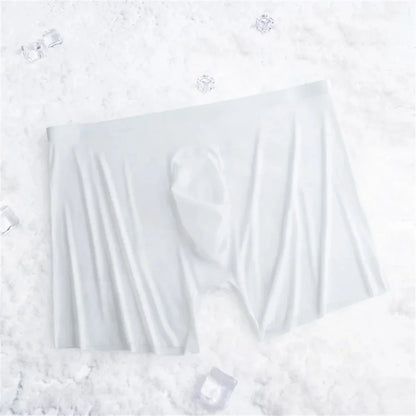 Super Lightweight Bulge Pouch Underwear Men Panties Ice Silk Boxers Seamless U Convex Trunks Male Sexy Shorts Plus Size L-XXXL