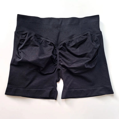 NCLAGEN GYM Shorts 4.5" Women Activewear Fitness Sports Biker Shorts Low Ribbed Band Workout Scrunch Butt Yoga Seamless Leggings