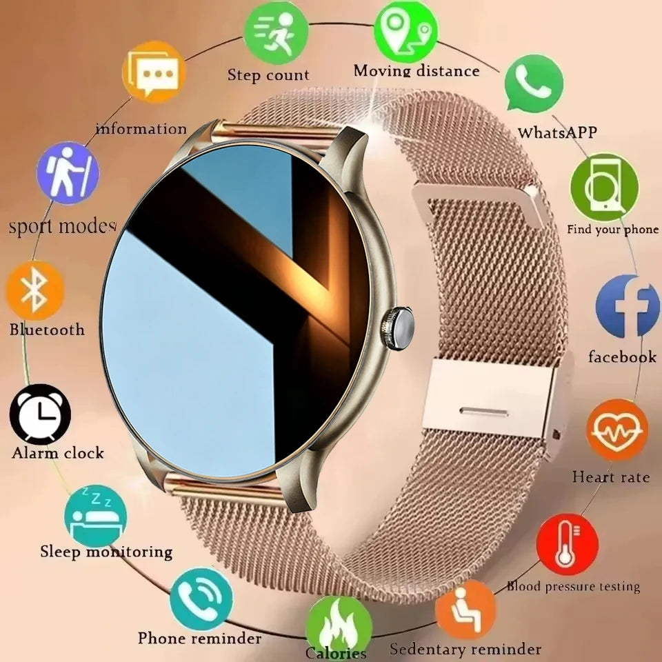 2026 Smart Watch Women Round Smartwatch Bluetooth Call Men Fitness Tracker Bracelet Custom Watch Face Watches For Android IOS