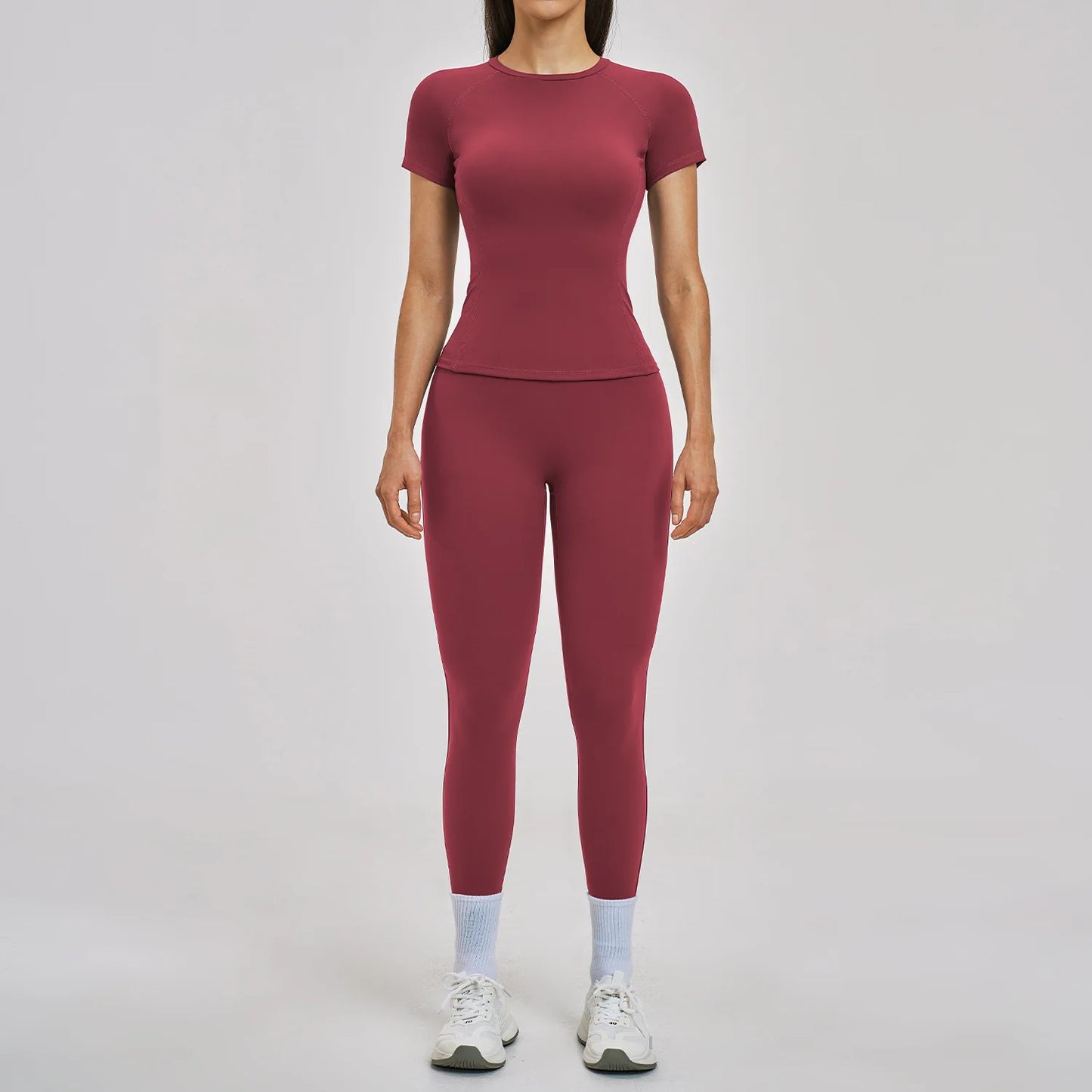 Gym Set 2PCS Yoga Suit Sports Outfit Women Tracksuit Running Workout Clothes Short Sleeves Sport Bra Athletic Wear Yoga Clothing