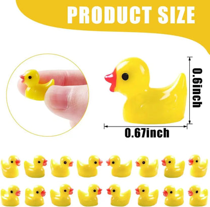 200pcs Mini Resin Ducks Yellow Tiny Ducks Mini Ducks Bulk Little Duck Figures Garden Crafts Tiny Duck Landscape Plants Fairy