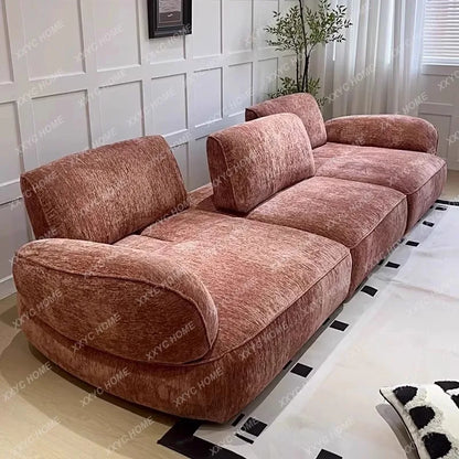 LXSnail sofa Cheney fabric  minimalist straight row size apartment backrest sofa