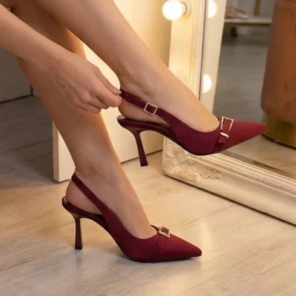 New Summer Fashion Solid Color Casual Women's Sandals Brand Buckle Designer 2026 Everyday Comfortable Office Women's High Heels