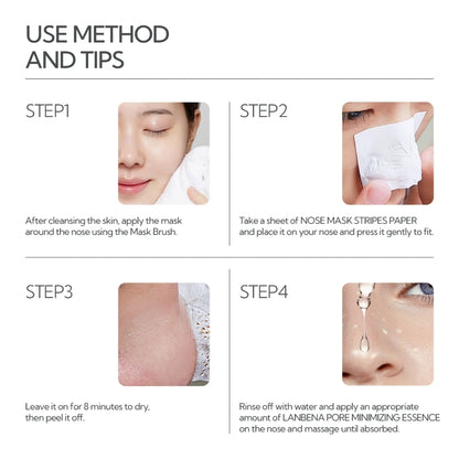 LANBENA Blackhead Removing Nose Strips and Pore Minimizing Serum Set Nose Mask