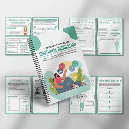 Emotional Regulation Workbook for Adults & Teens – Therapist Guided Mental Health Journal, CBT & Self-Care Exercises, Spiral Bou