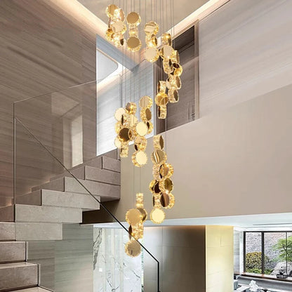 Modern Crystal stair chandelier lights indoor lighting Ceiling lamp hanging light led Chandeliers for living room indoor lightin