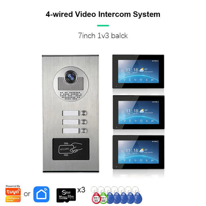 ANJIELO 2-12 Units Apartment Doorbell Video Intercom System Digital Frame Background Music Detection Preview NEW 2026
