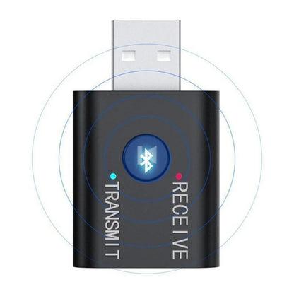 2 In 1 USB Bluetooth 5.0 Dongle Adapter Receiver Transmitter Stereo Wireless Audio Adapter USB 3.5mm for PC Desktops Headphones