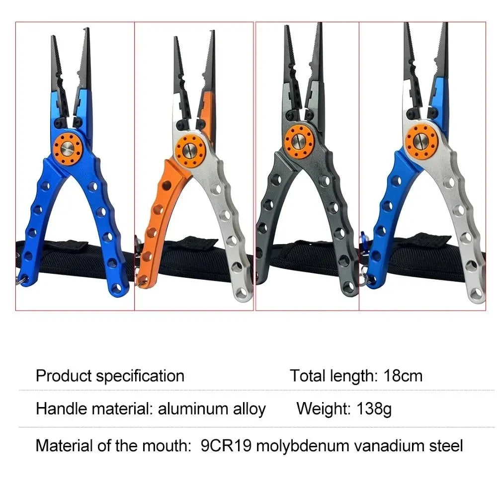 Outdoor Fishing Pliers Wire Cutter Multifunctional Knot Aluminum Alloy Scissor Hook Remover 150g 20CM Fishing Gear