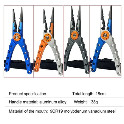 Outdoor Fishing Pliers Wire Cutter Multifunctional Knot Aluminum Alloy Scissor Hook Remover 150g 20CM Fishing Gear