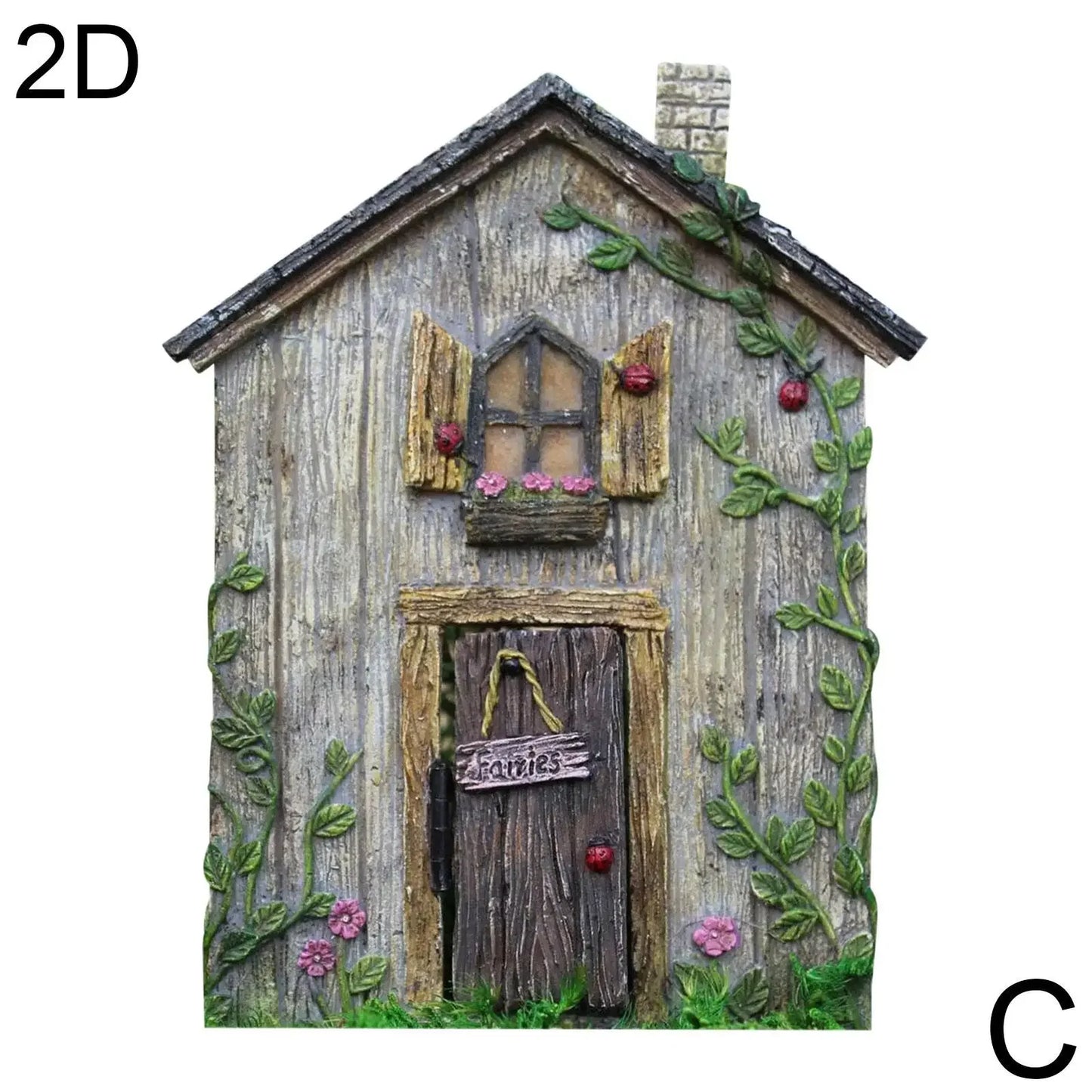Miniature Fairy Gnome Door Figurines Elf Home For Yard Art Garden Tree Sculpture Statues Decor Outdoor Decor Fairy Garden D V5C7
