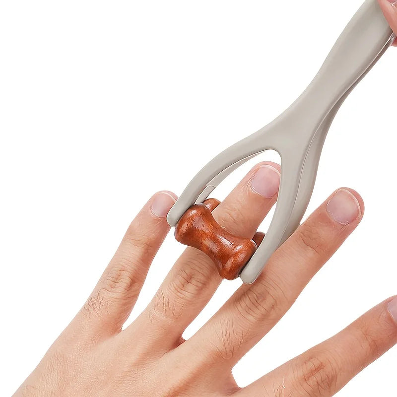 Finger Massager Solid Wood Finger Massage Roller Joint Massage Roller Acupoint Meridian 360 Roller Finger Massager Promote Blood