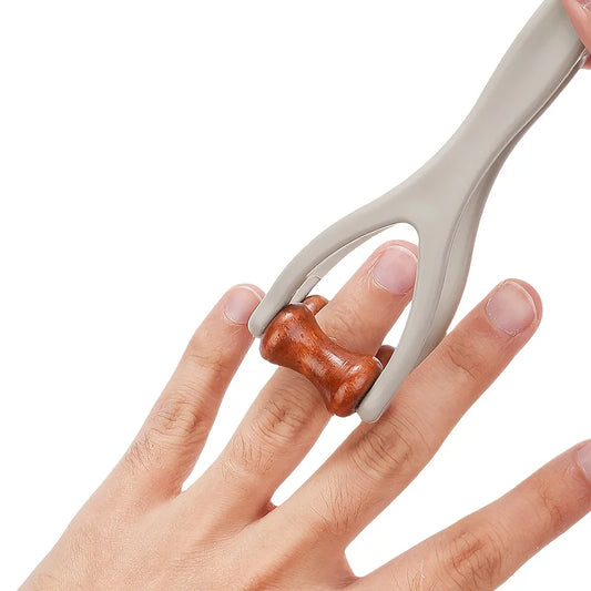 Finger Massager Solid Wood Finger Massage Roller Joint Massage Roller Acupoint Meridian 360 Roller Finger Massager Promote Blood