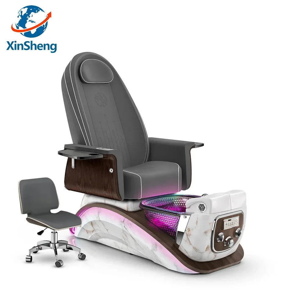 Beauty Salon Pedicure Chair with Electric Back Massage Foot Bath SPA Furniture