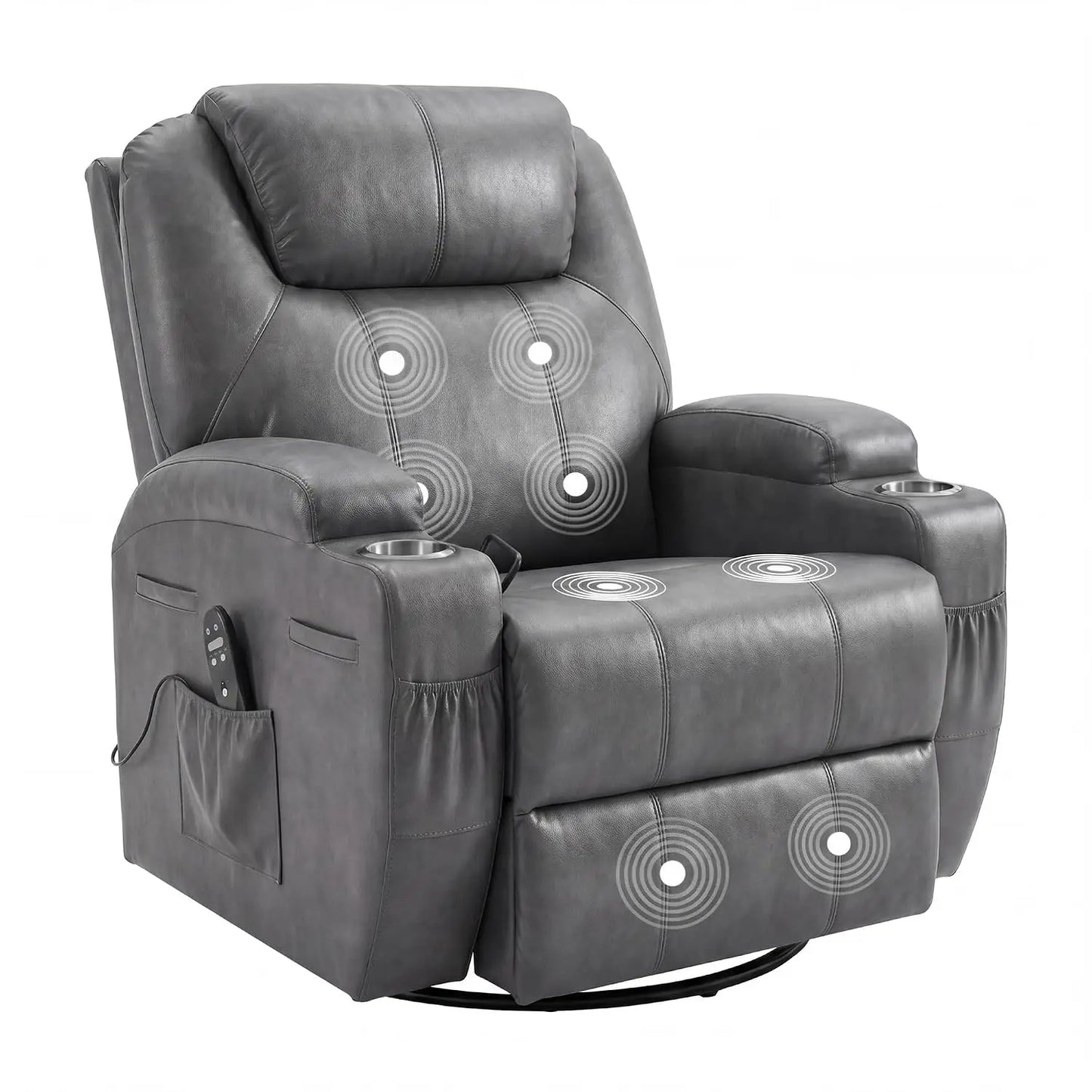 Small Swivel Rocker Recliner, Rocking Chair Recliner with Massage | 360 Upholstered Fabric Rocking Chair Recliner, Customized