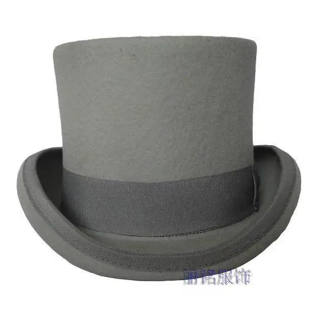 100% Wool Magic Top Hat & President Derby, Felt Jazz Cap & Equestrian Style, Gentleman Formal Hat Collection