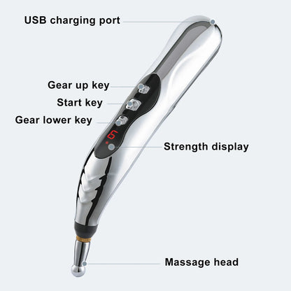 Meridians Pen Electric Meridians Pen Meridians Pen Rechargeable Electronic Powerful Energy Pulse Massage Pen for Pain Relieving