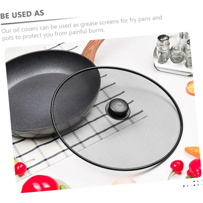 3Pcs 11.5inch Healifty Splatter Shield for Frying Pan Grease Screen for Frying Pan Splatter Guard Stainless Cover Cooking Screen