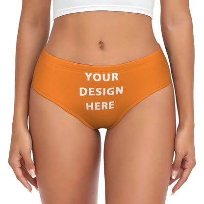 Custom DIY Logo Briefs Underwear Women's Stretch Comfortable Shorts Panties Customized Photo Print Brief Panties
