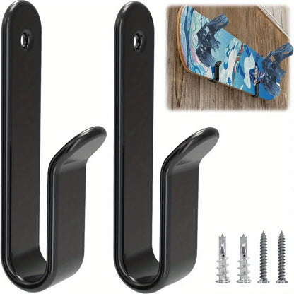 2PCS Skateboard display rack, home wall mounted surfboard storage bracket, metal material