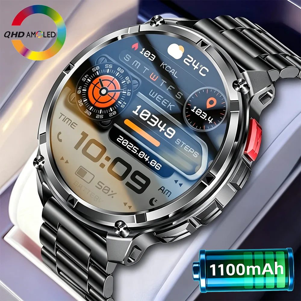 New T-REX3 Ultra 1100mAh Battery SmartWatch 10ATM Waterproof GPS Compass Flashlight 1.7" AMOLED HD Call Sports Smart Watch Men