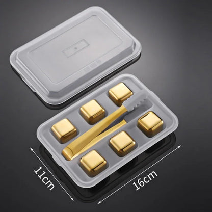 Reusable Whiskey Stones Stainless Steel Ice Cubes Quick-Freeze Wine Cooler Food Grade Metal Pellets Beer Cooler Bar Accessories