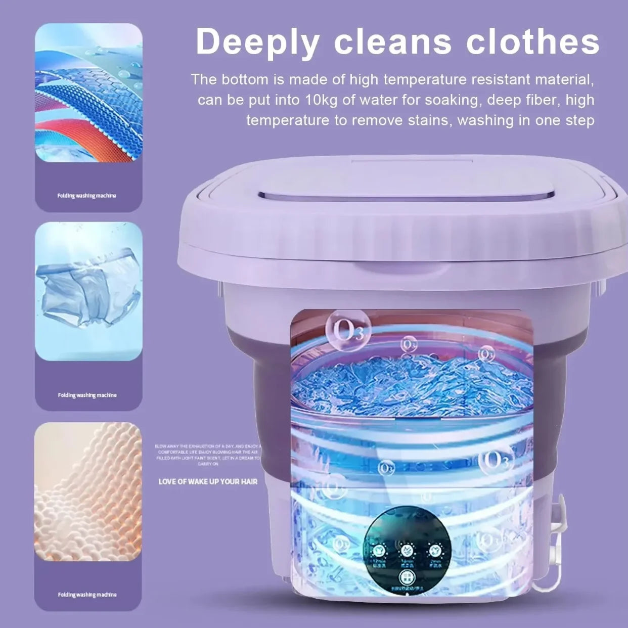 8L Mini Foldable Washing Machine with Spin Dryer Collapsible Portable Washer for Socks Underwear Panties Small Household Laundry