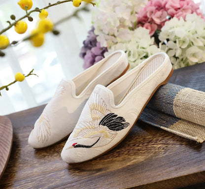 Harajuku Embroidered Slippers | Vintage Ethnic-Style Sandals | Women's Casual Streetwear Footwear