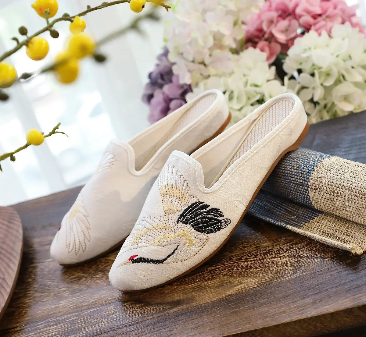 Embroidered Wedge Slippers | Vintage Boho-Style Sandals | Women's Casual Streetwear Footwear